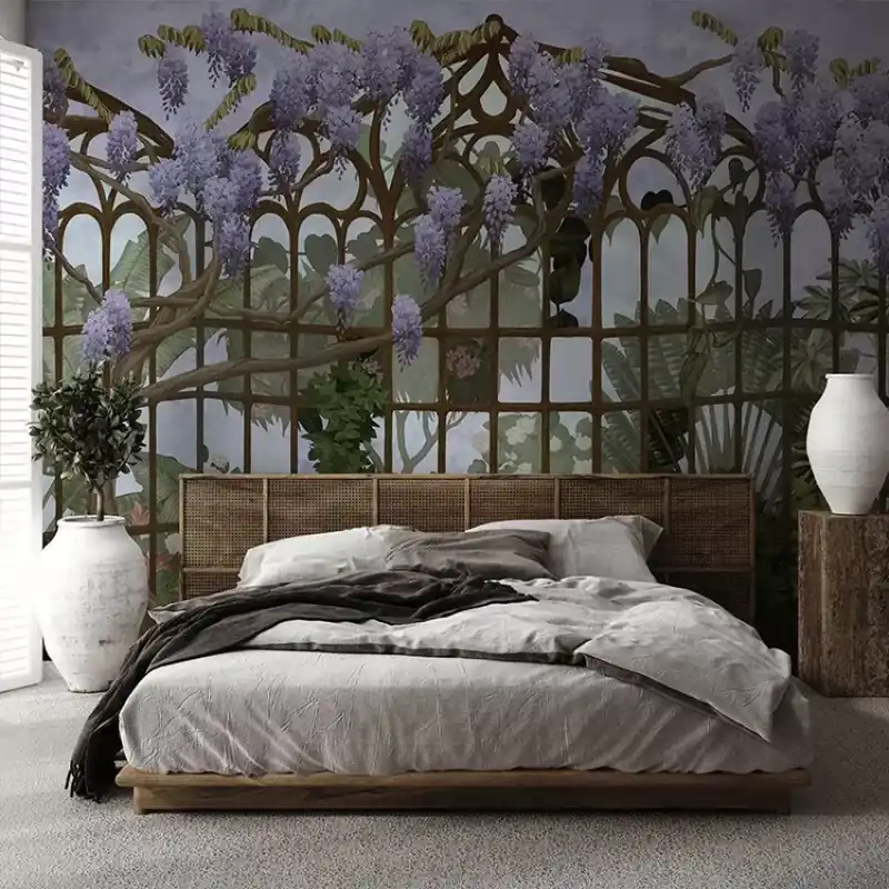 Greenhouse escape, VLAdiLA Tapet floral cu glicină pentru un decor romantic Retur ușor