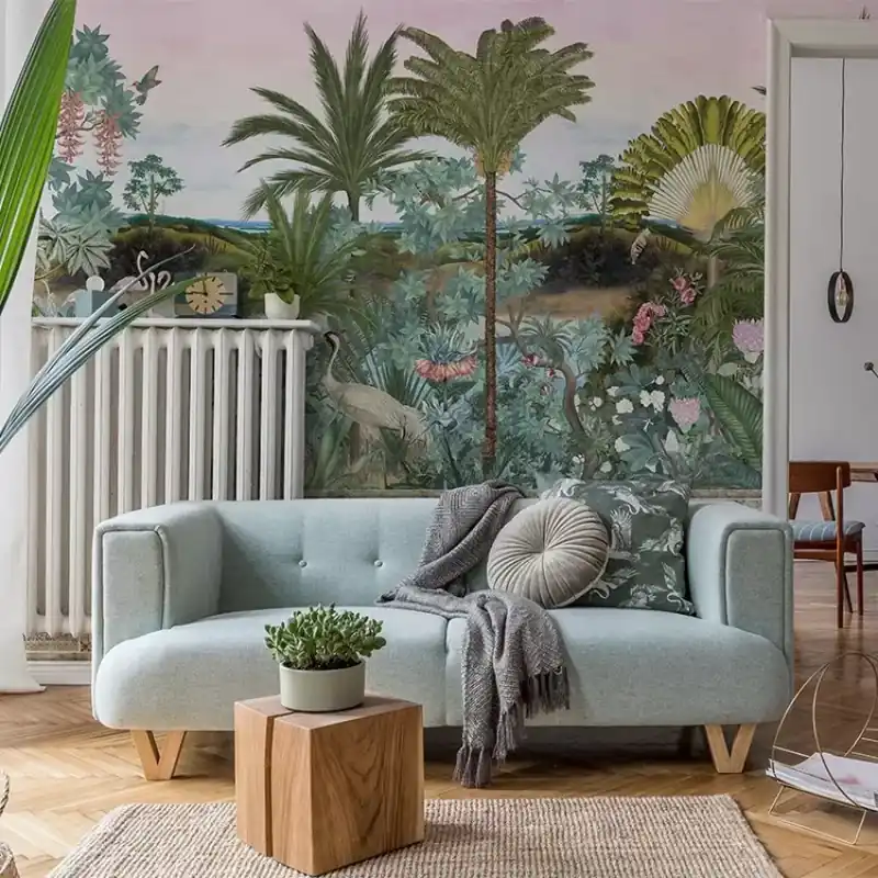 Calitate înaltă Dunia (frieze), VLAdiLA Friză exotică cu palmieri și păsări