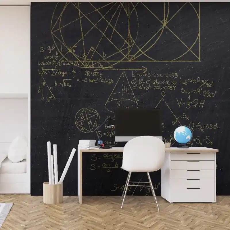 Square root gold, VLAdiLA Tapet personalizat cu design geometric și formule matematice Vezi acum