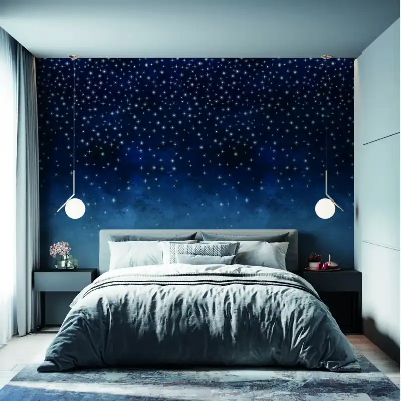 Cel mai vândut Étoiles, Dark Blue, PaperMint Tapet dormitor cu stele, Étoiles, Dark Blue, PaperMint