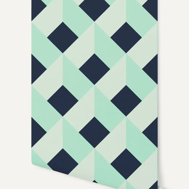 Cel mai vândut Cielda, Bleu, 5.3mp / rola, PaperMint Tapet geometric modern - Cielda Bleu
