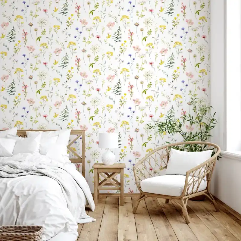 Herbier, Blanc, 5.3mp / rola, PaperMint Tapet floral elegant Herbier, Blanc Retur ușor