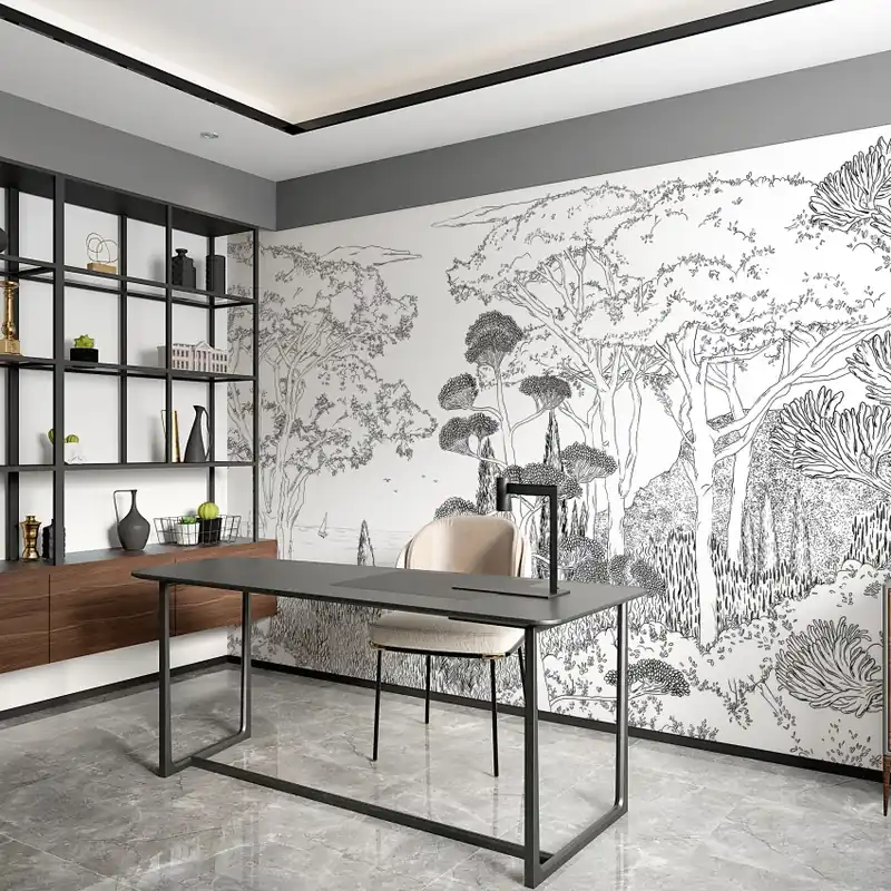 Toscane Line, Encre de Chine, PaperMint Imprimat minimalist cu design de pădure Discount