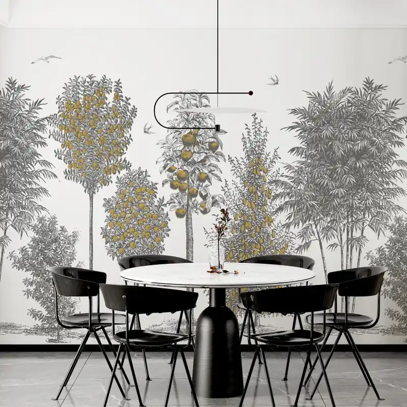 Super ofertă Fruitiers, Goldrush, PaperMint Tapet cu design modern și clasic, cu pomi fructiferi