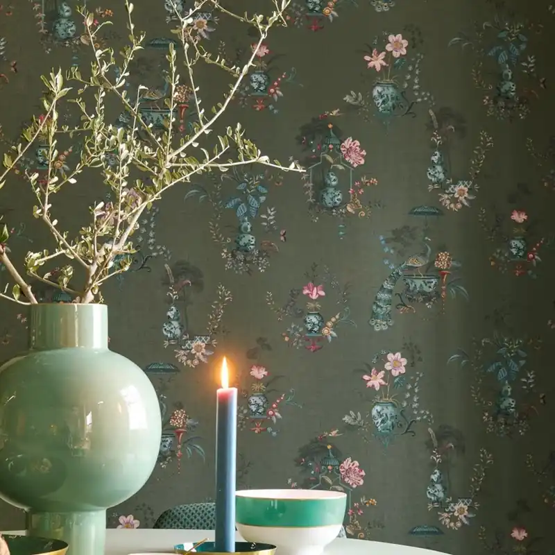 Pip Studio 6, 333144, 7mp / rolă, Eijffinger Tapet floral cu motive delicate și elegante Doar azi