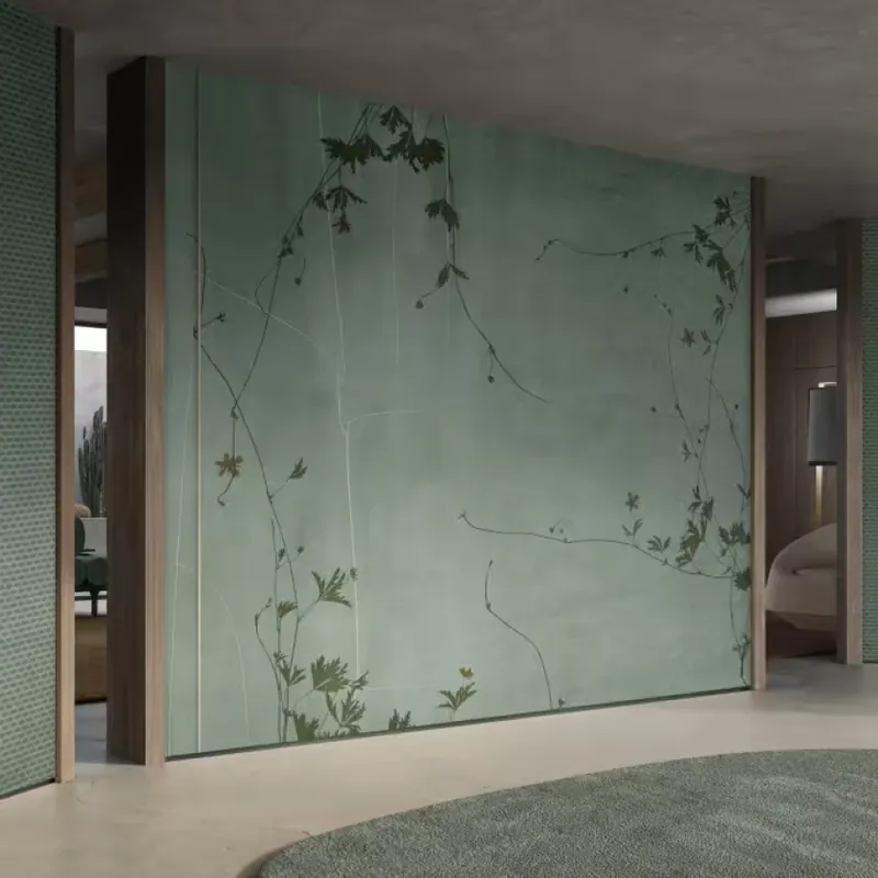 Verdant Veil, Variant 1, Glamora Fototapet cu design floral delicat Comandă acum