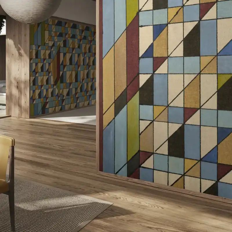 Mosaico, Variant 1, Glamora Tapet geometric modern cu triunghiuri și pătrate Ieftin