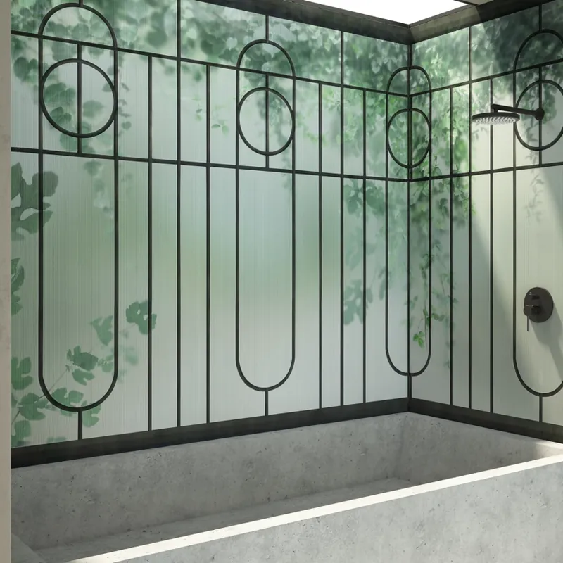 Lichidare de stoc Eden, Variant 1, Glamora Tapet modern cu design geometric și accente botanice