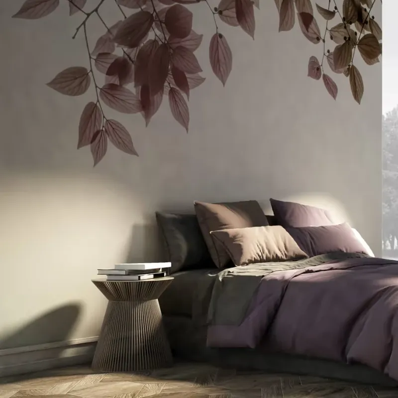 Reducere de preț Amour, Variant 1, Glamora Tapet cu frunze delicate pentru un dormitor elegant