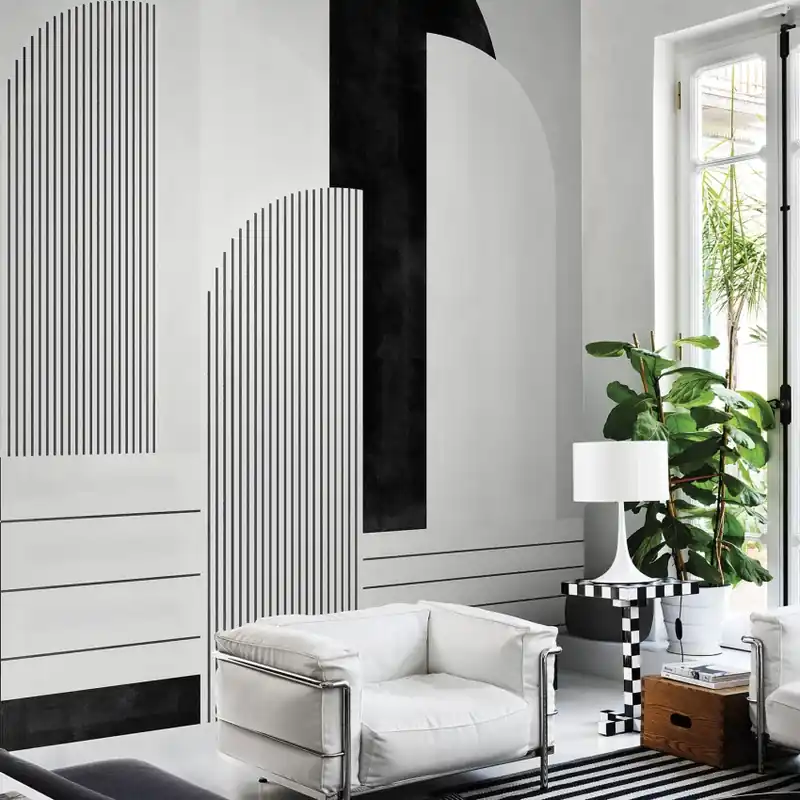 Livrare expres Exclusive Wallpaper / Impression d‘Orient Re-Edition (alb), Londonart Tapet geometric modern pentru un decor elegant