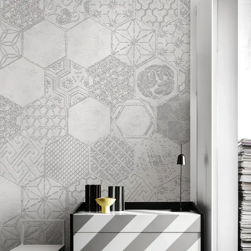Exclusive Wallpaper / Lost and Found Re-Edition (alb), Londonart Tapet Geometric Modern - Exclusive Tapet / Lost and Found Re-Edition (alb) Lichidare de stoc