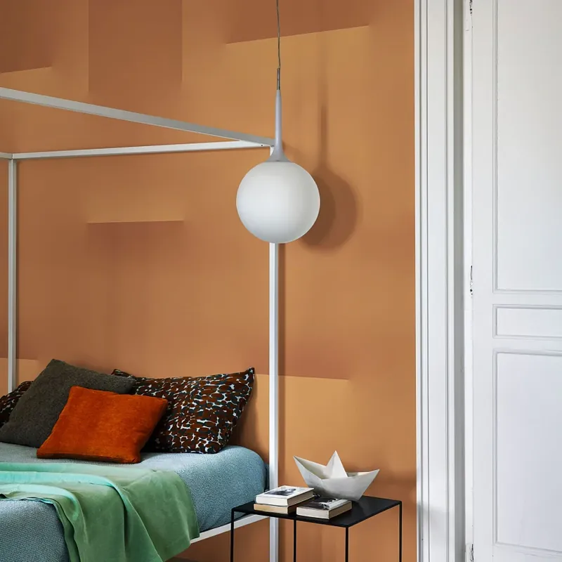 Exclusive Wallpaper / Elda (portocaliu), Londonart Tapet modern și minimalist în nuanțe de portocaliu Premium