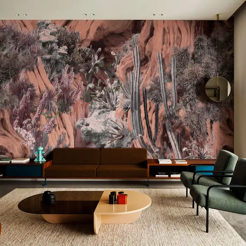 Exclusive Wallpaper / Navajo Dream (roz), Londonart Tapet cu design inspirat de deșert - Navajo Dream (roz) Cel mai bun preț