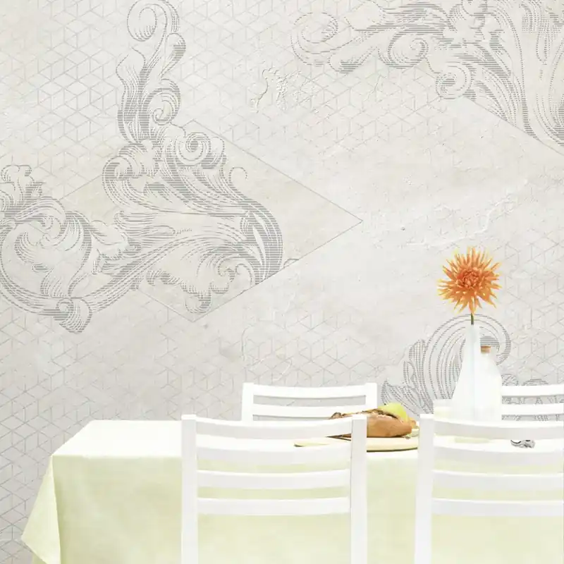 Percy, Ivory, Tecnografica Tapet modern cu model floral si geometric Retur gratuit