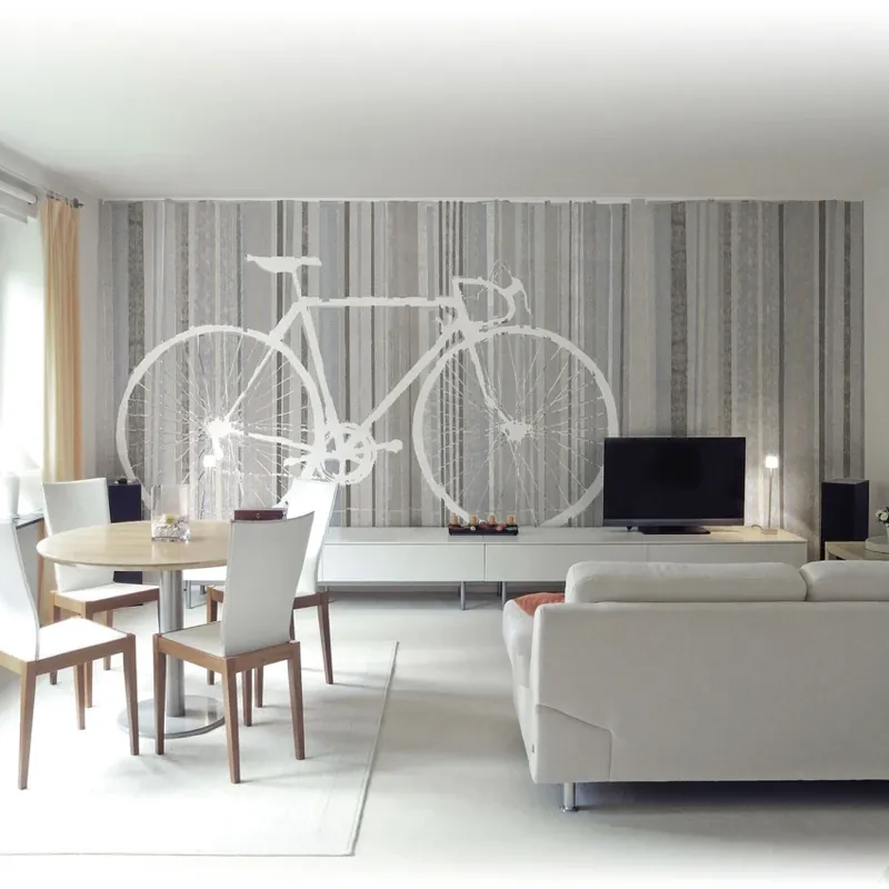 Bicycle Trace, Dove-Grey, Tecnografica Tapet modern cu bicicletă Cel mai vândut