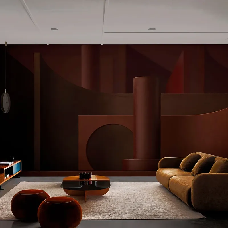Chilipir Exclusive Wallpaper / Zephir Town (rosu), Londonart Tapet cu design abstract in nuante de rosu