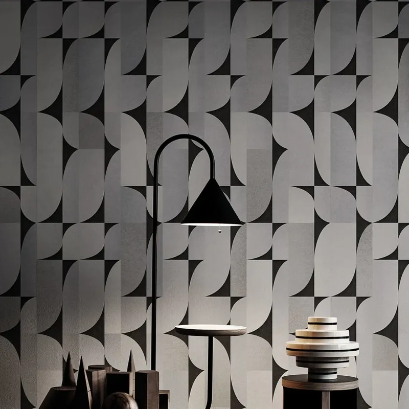Exclusive Wallpaper / Foliage (gri), Londonart Tapet Modern cu Design Geometric - Exclusive Tapet / Foliage (gri) Plată sigură