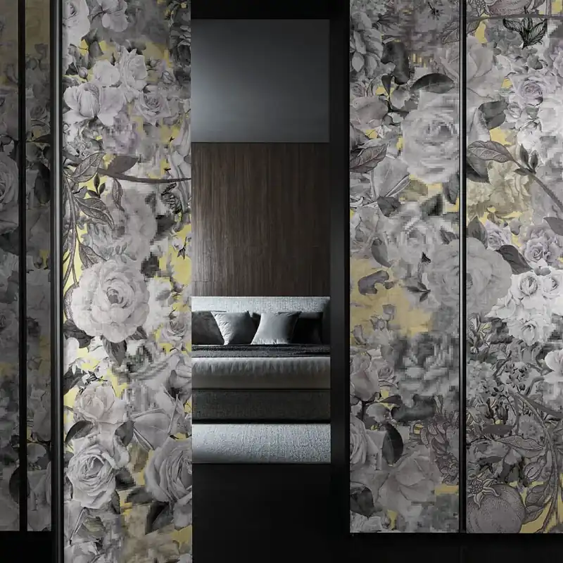 Reducere Exclusive Wallpaper / Out of Focus (galben), Londonart Tapet floral elegant - Out of Focus (galben)