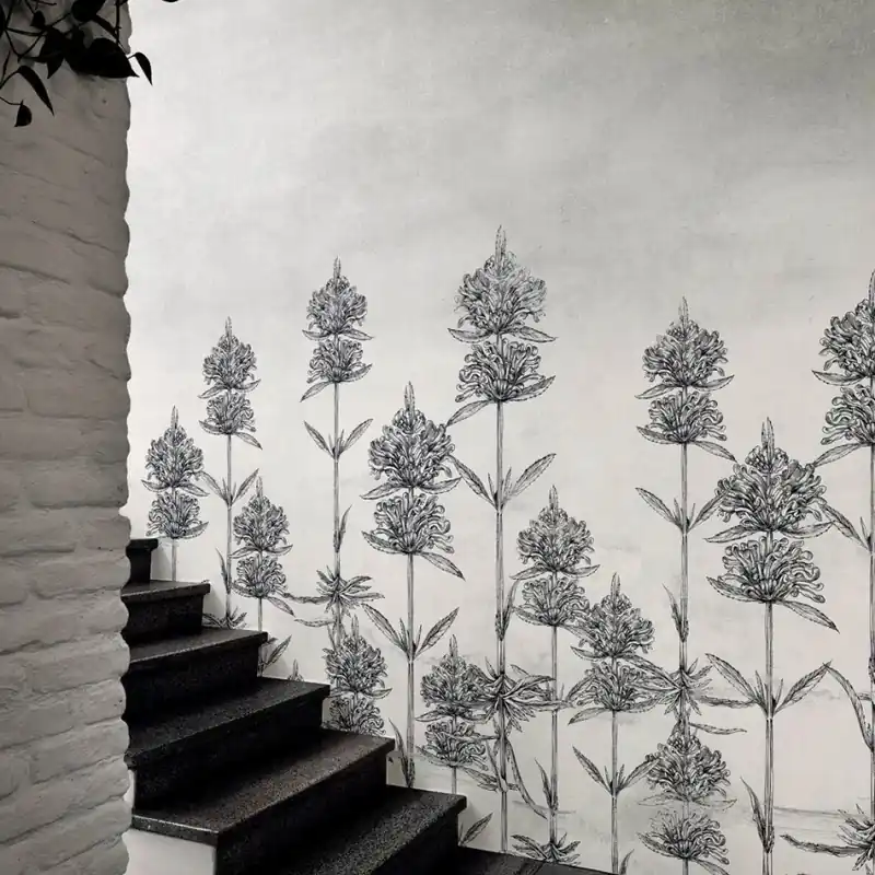 Exclusive Wallpaper / Natural Euphoria (gri), Londonart Tapet cu flori delicate, nuanțe de gri Cumpără acum