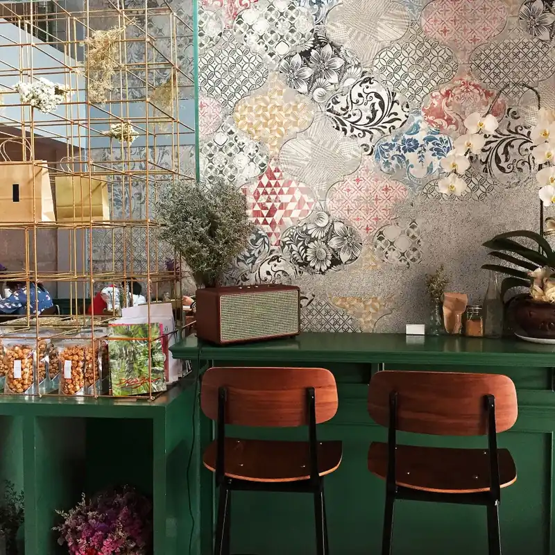 Sevilla, Color, Tecnografica Tapet modern cu design geometric și motive florale Calitate înaltă