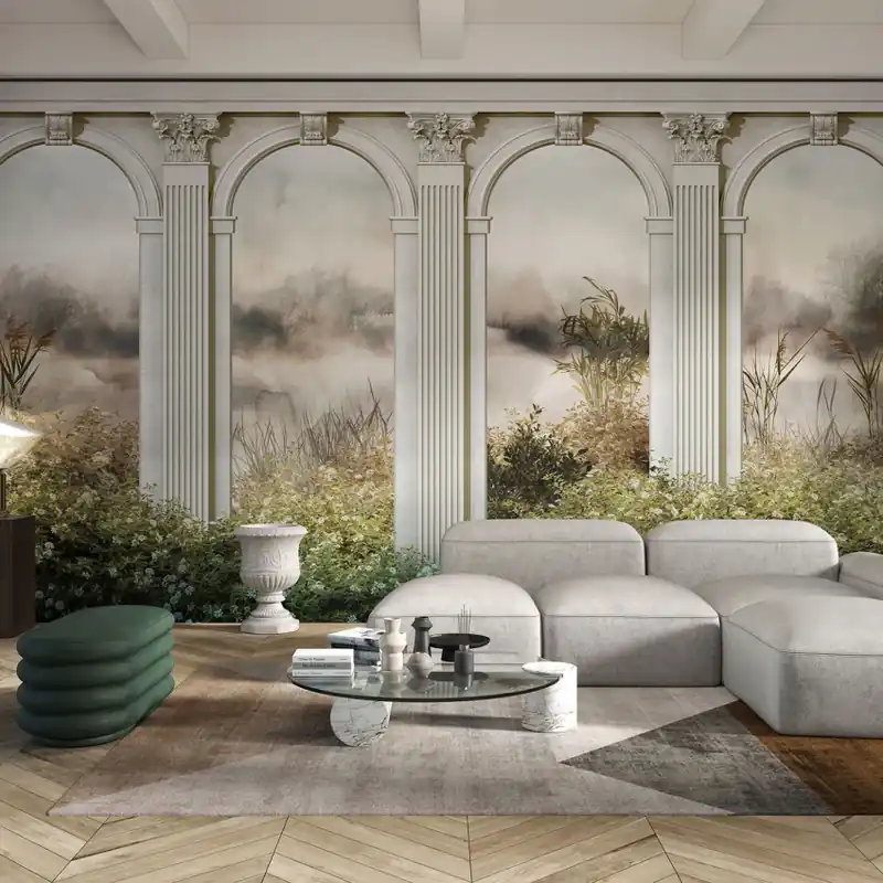 Parco della Ragione, Inside, Tecnografica Tapet modern cu coloane și lac Livrare expres