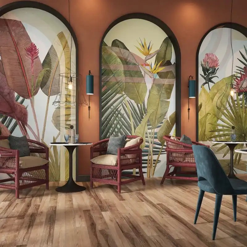 Plată securizată Rico, Color, Tecnografica Tapet cu design tropical pentru un decor exotic