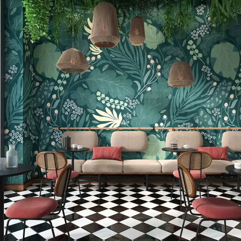 Ofertă Paloma, Green, Big, Tecnografica Tapet cu design floral modern