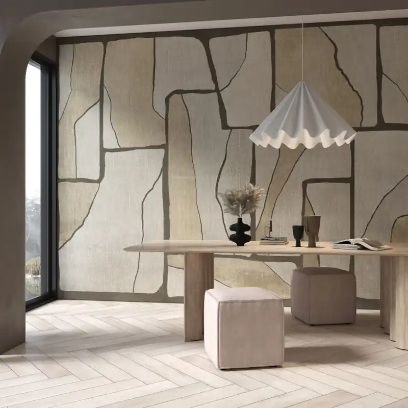 Yakouba, Brown, Tecnografica Tapet abstract modern - Yakouba Brown Disponibil imediat
