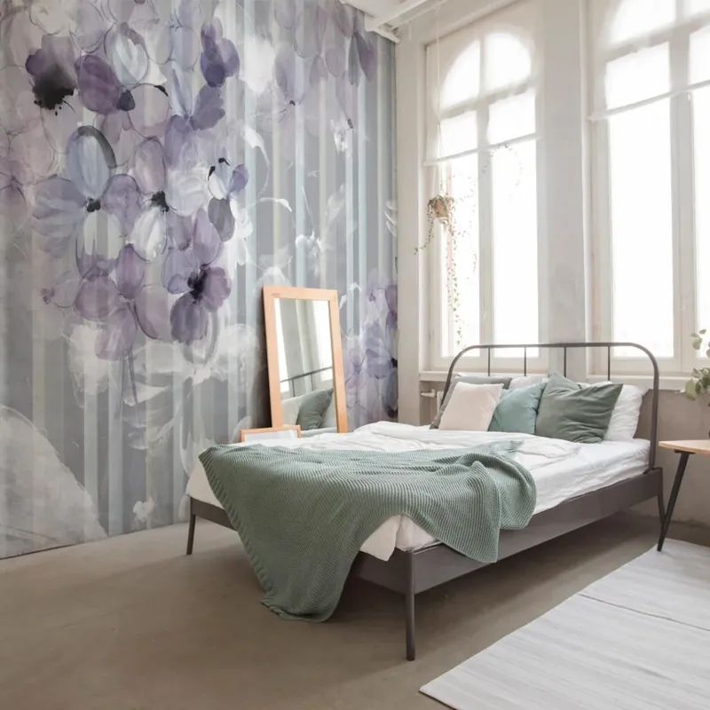 Reducere extra Charleston, Grey, Tecnografica Tapet Modern cu Flori si Dungi