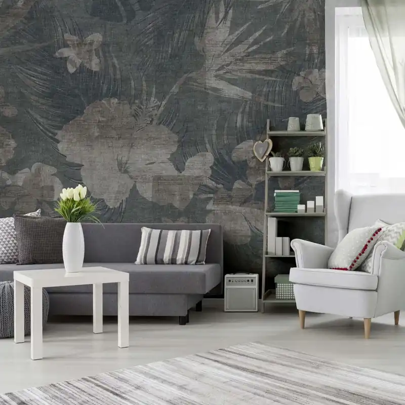 Den Flower, Blue, Tecnografica Tapet cu flori albastre pentru living Nu rata