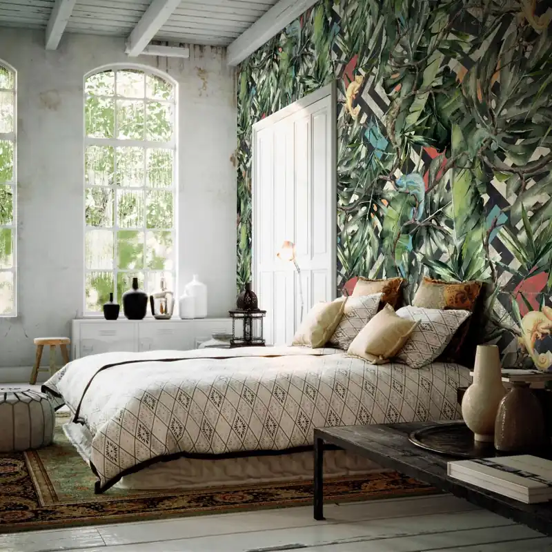 Popular Donatello, Original, Tecnografica Tapet cu design tropical și cameleoni