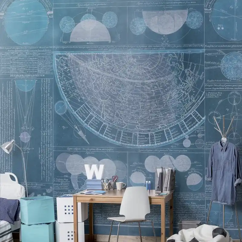 Eclypse, Blue, Tecnografica Tapet cu Design Vintage - Eclypse, Blue Mai ieftin
