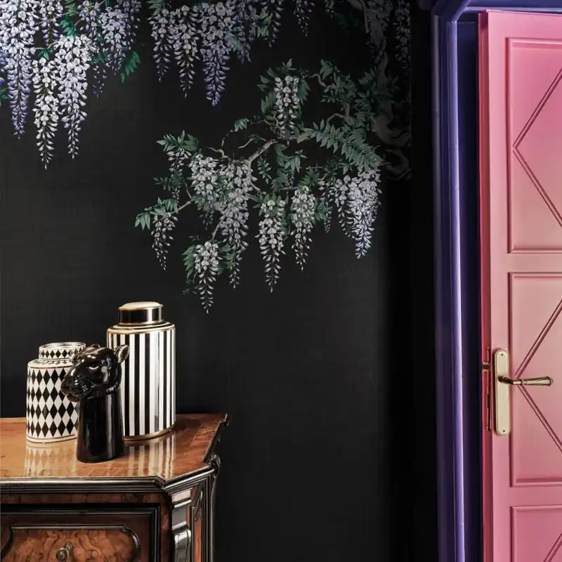 Kimono Tale Books / Iromuji (negru), Londonart Tapet cu glicină - design minimalist Mai ieftin