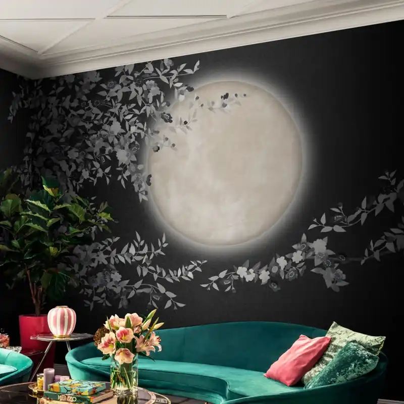 Kimono Tale Books / Geta (negru), Londonart Tapet cu design modern și minimalist, inspirat de cultura japoneză Cumpărături sigure