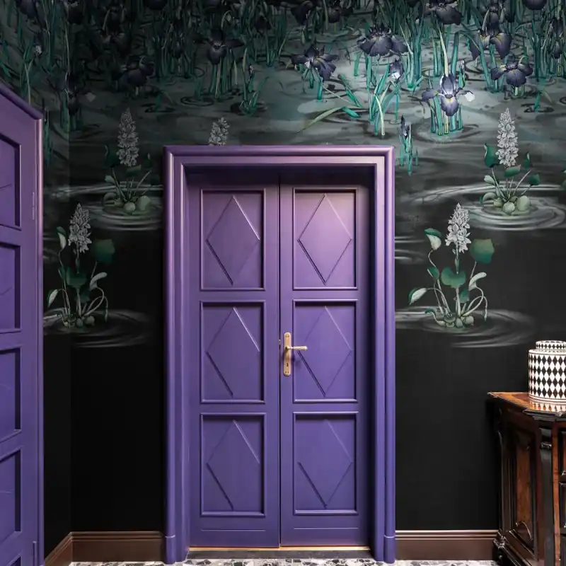 Kimono Tale Books / Hikizuri (negru), Londonart Tapet cu design floral inspirat de arta japoneză Popular
