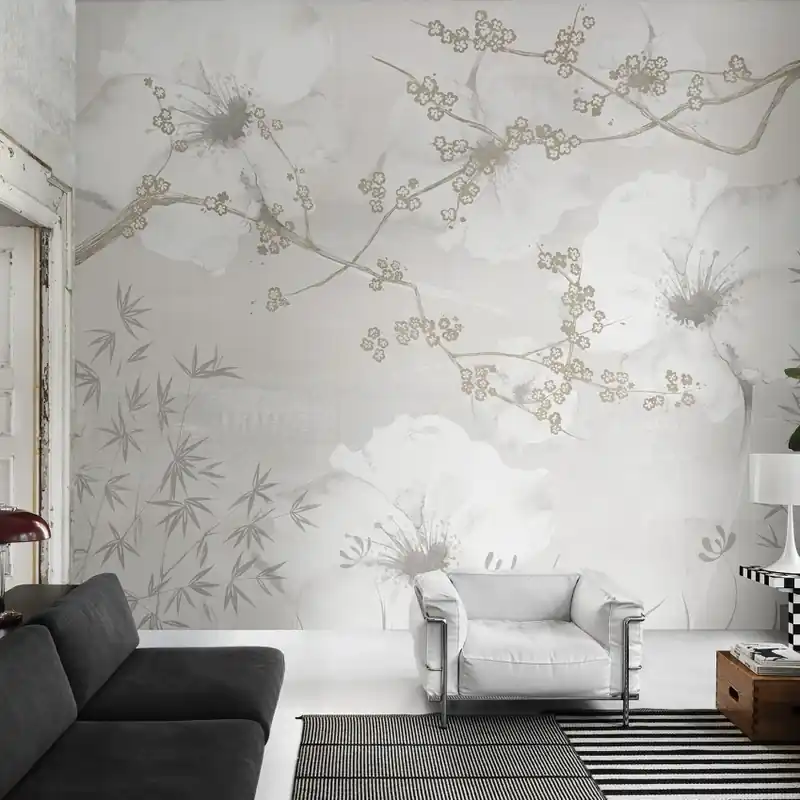 Exclusive Wallpaper / Better Days Re-Edition (bej), Londonart Tapet floral cu flori delicate si ramurele subtile Livrare expres