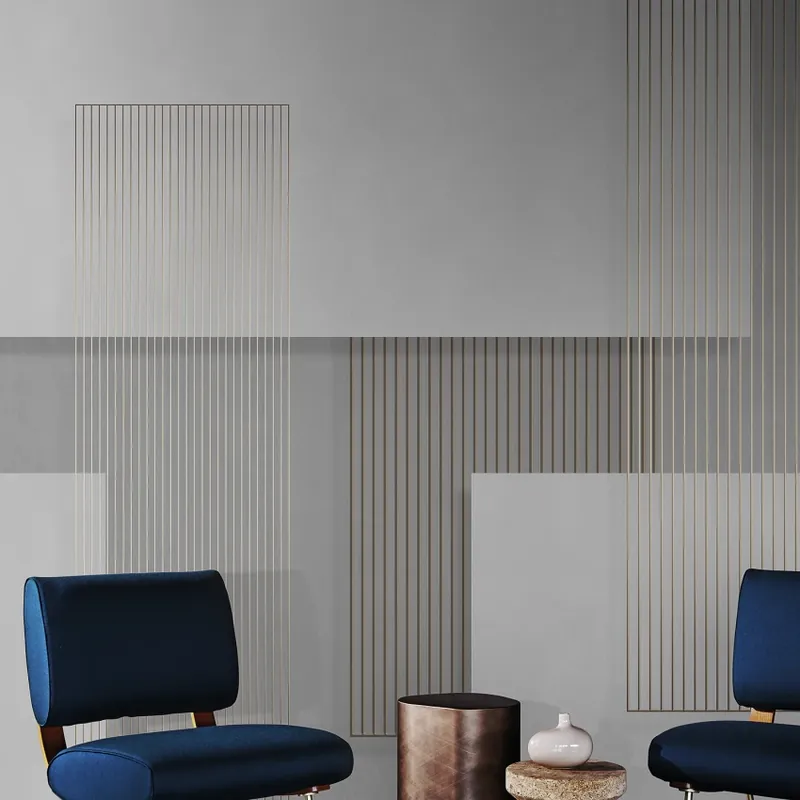 Exclusive Wallpaper / Layers Re-Edition (gri), Londonart Tapet Modern cu Design Geometric Minimalist Nu rata