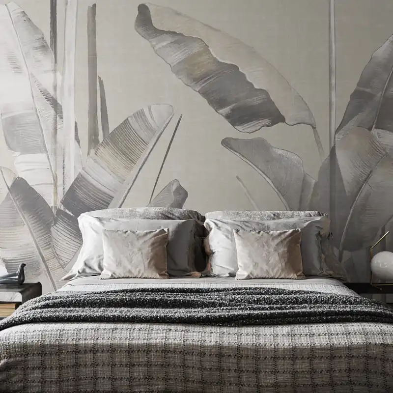 Ofertă specială Exclusive Wallpaper / Feuilles Re-Edition (bej), Londonart Tapet modern cu frunze de banană - Exclusive Tapet / Feuilles Re-Edition (bej)