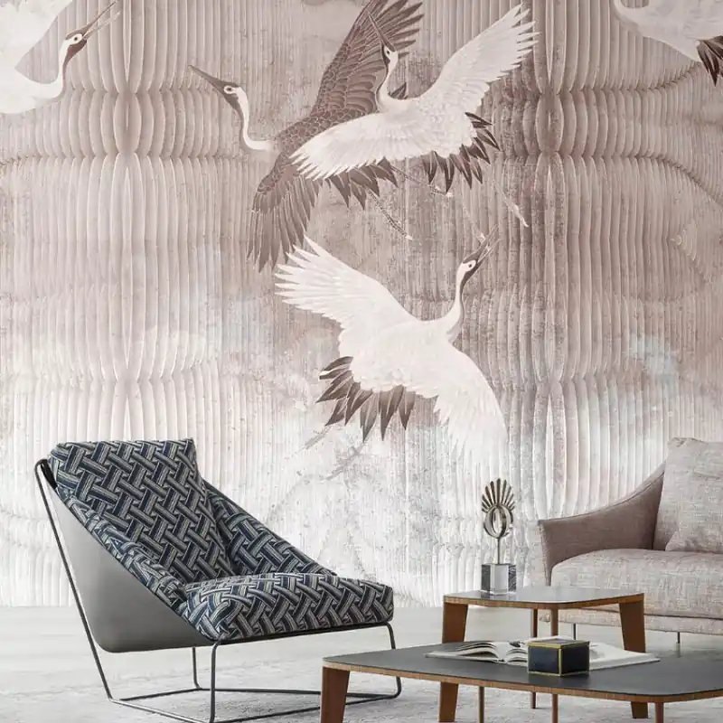 Cel mai bun preț Joyful Cranes, idea murale Tapet mural modern cu macarale