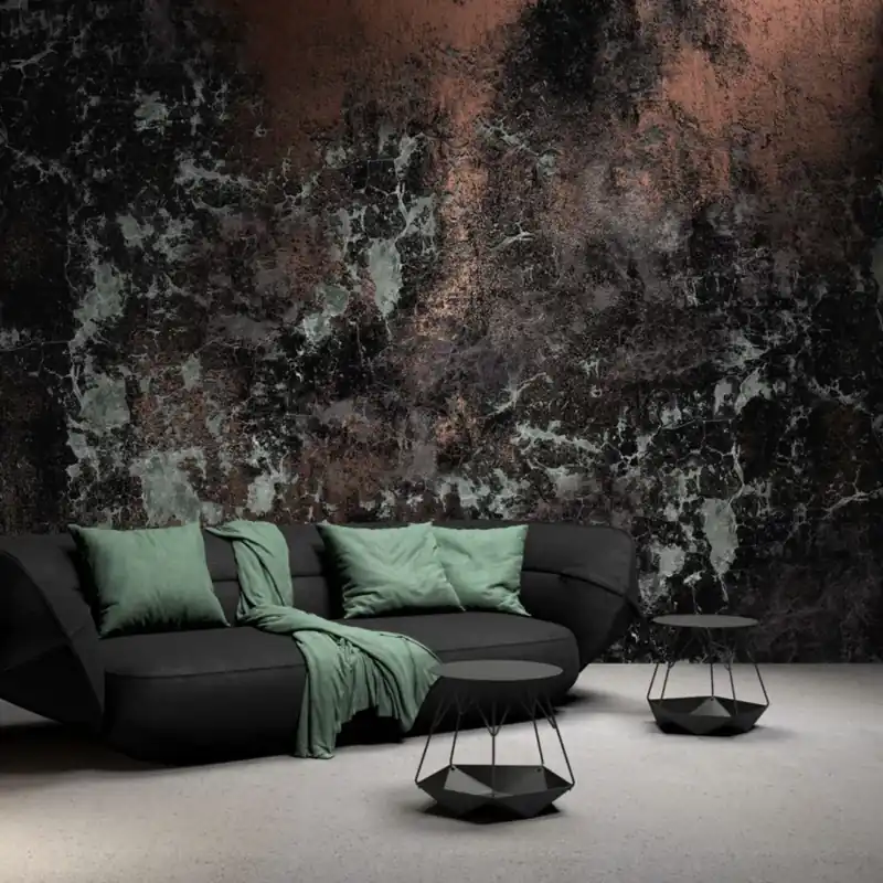 Group 19 SS1.09 - Marshal Bronze - YO2 design Tapet Abstract Bronz și Negru pentru un Decor Modern Ofertă exclusivă