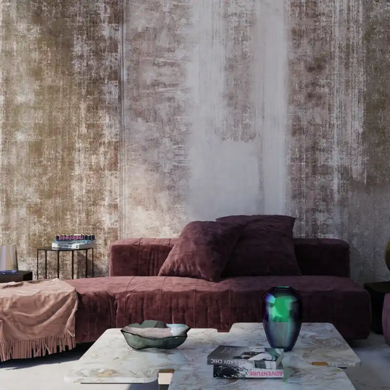 Concrete Surfaces CS1.03, Stannic Gold - YO2 design Tapet cu aspect de beton, Stannic Gold Ofertă limitată