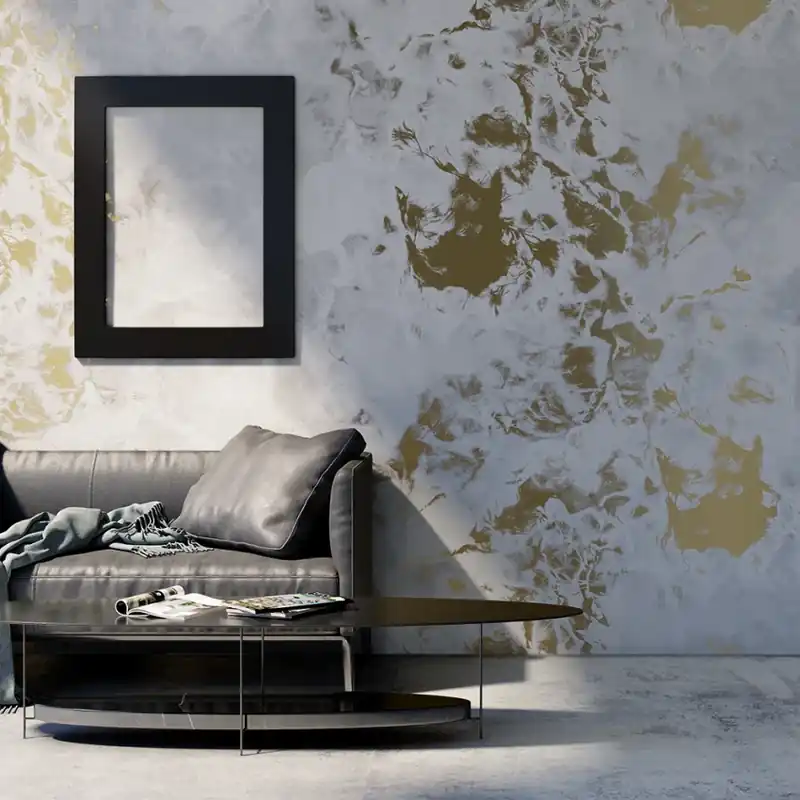 Retur gratuit Concrete Surfaces CS1.05, Stannic Gold - YO2 design Wallpaper cu efect de beton - Stannic Gold
