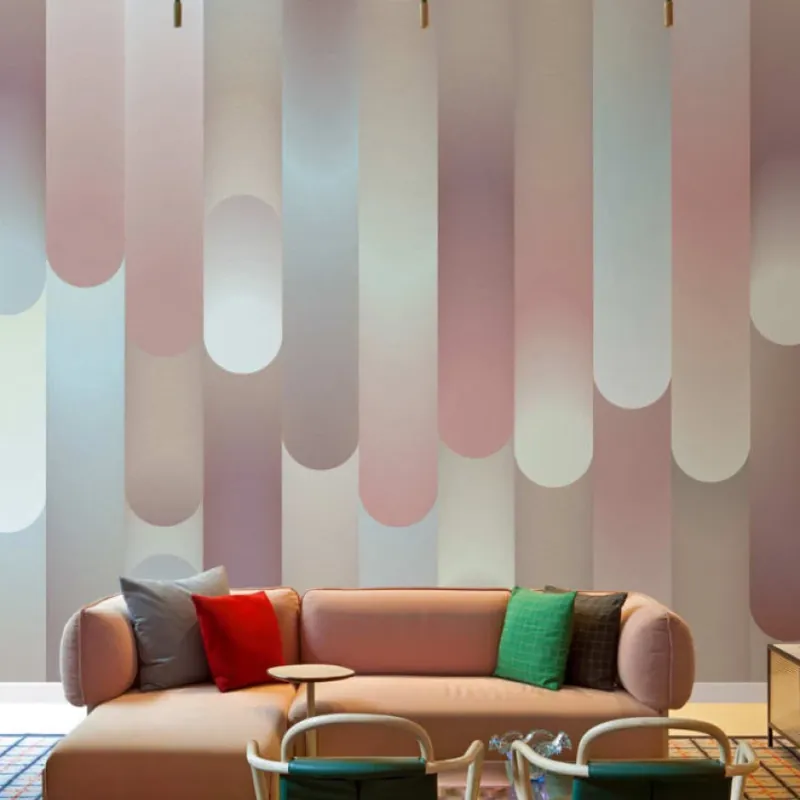 Tres Tintas & Rebel Walls, Round Mural Tapet geometric modern pentru living, dormitor sau hol Doar azi