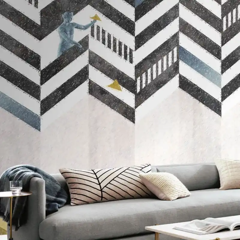 Ofertă specială Chevron, Idea Murale Tapet Chevron contemporan pentru un interior modern