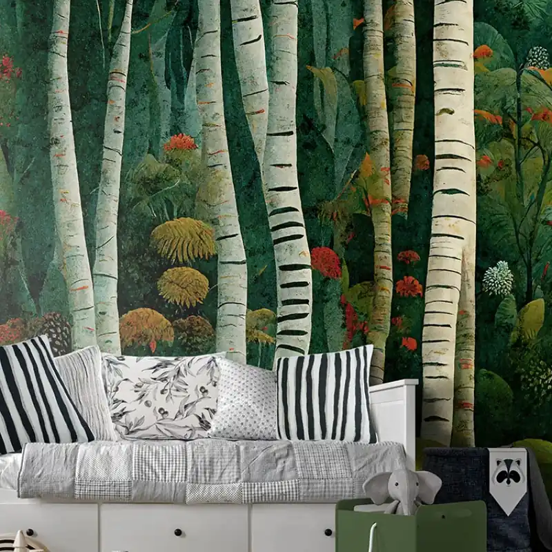 Une Marche, Idea Murale Tapet contemporan cu design de pădure Ofertă