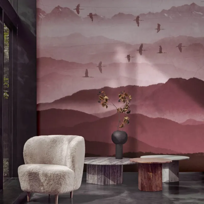 Fernweh, idea murale Tapet decorativ cu peisaj montan Reducere