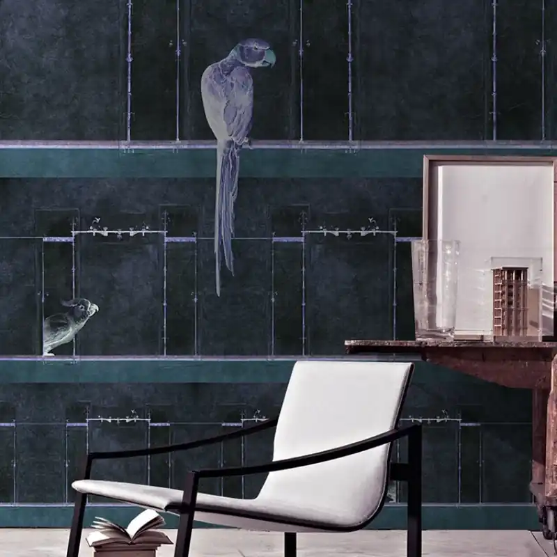 Preț redus Curious Parrots, idea murale Tapet mural contemporan - design unic cu papagali eleganți