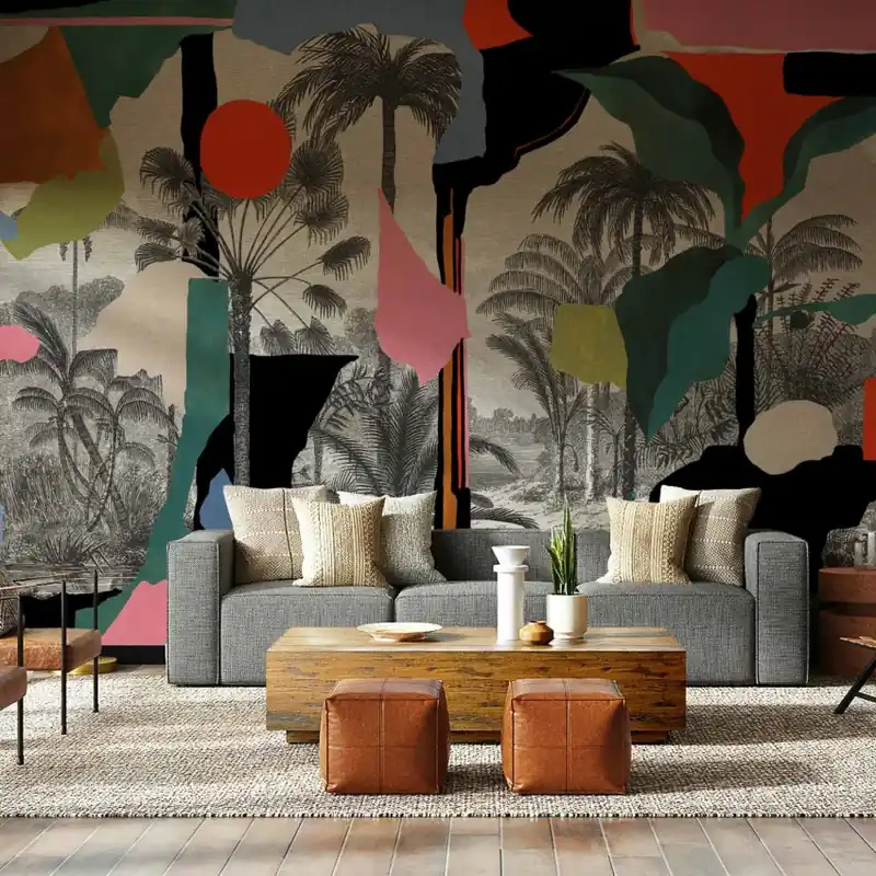 Super ofertă Colonial Abstraction, Pink, TresTintas Tapet cu design abstract inspirat din natura - Colonial Abstraction