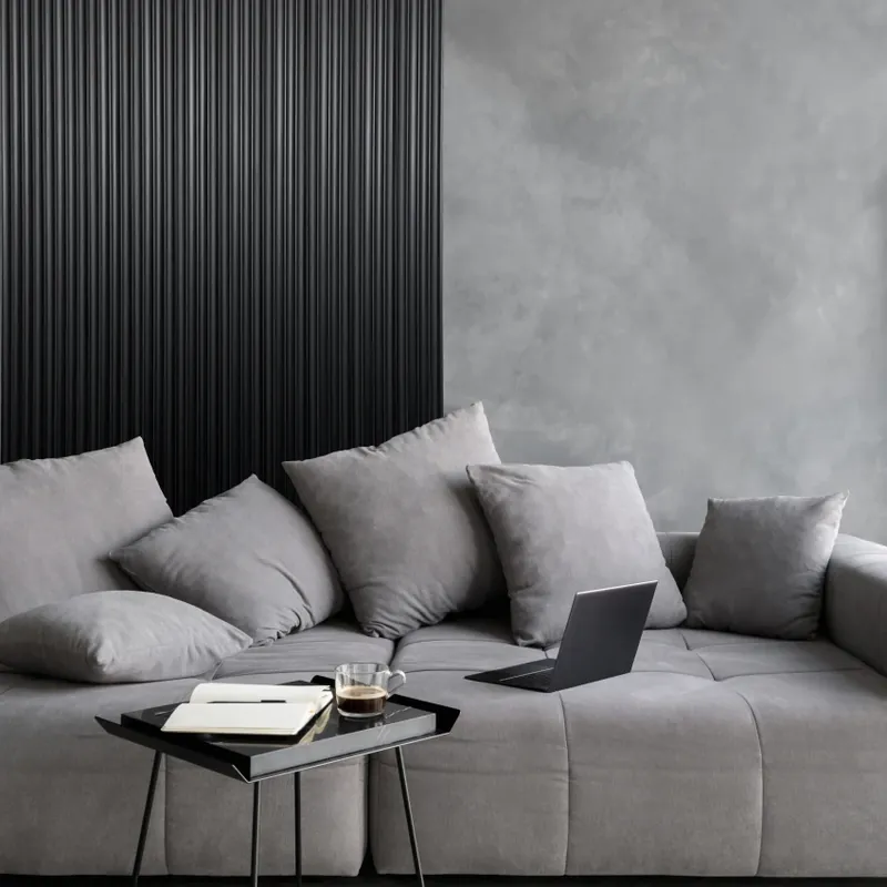 Reduceri Riflaj decorativ 3D Onda, Negru, 270x11.2cm, Lamelio Eleganță Riflata Panouri Decorative 3D Negre