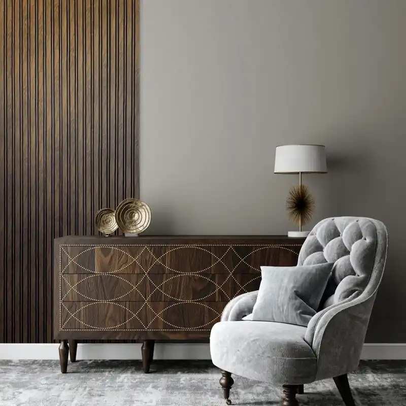 Cumpără online Riflaj decorativ 3D Milo, Walnut, 270x11.6cm, Lamelio Panouri Decorative Riflate cu aspect de Nuc